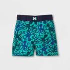 Toddler Boys' Octopus Print Swim Trunks - Cat & Jack Turquoise
