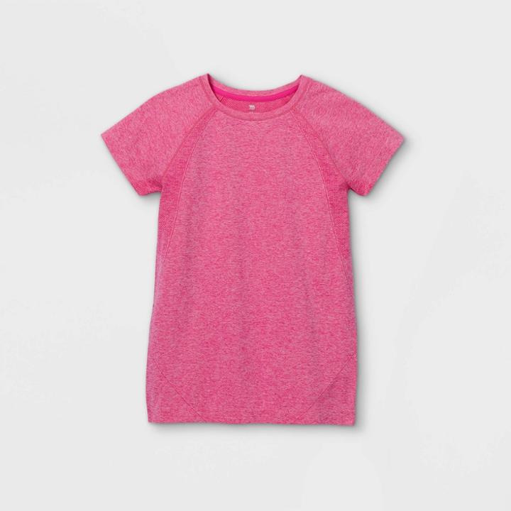 Girls' Short Sleeve Seamless T-shirt - All In Motion Fuchsia