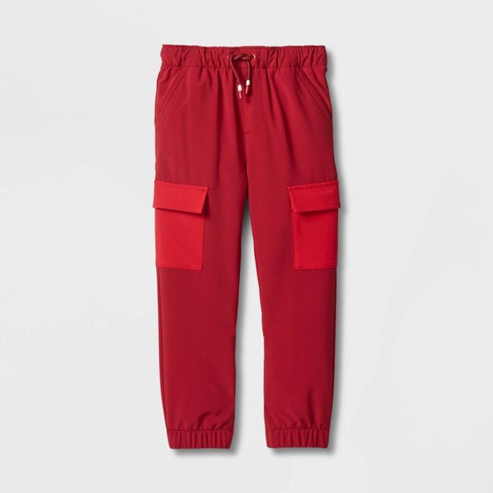 Toddler Boys' Quick Dry Colorblock Cargo Pull-on Pants - Cat & Jack Burgundy