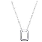 Target Women's Sterling Silver Open Square Station Necklace -
