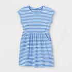 Girls' Printed 100% Cotton Short Sleeve Knit Dress - Cat & Jack Periwinkle Blue
