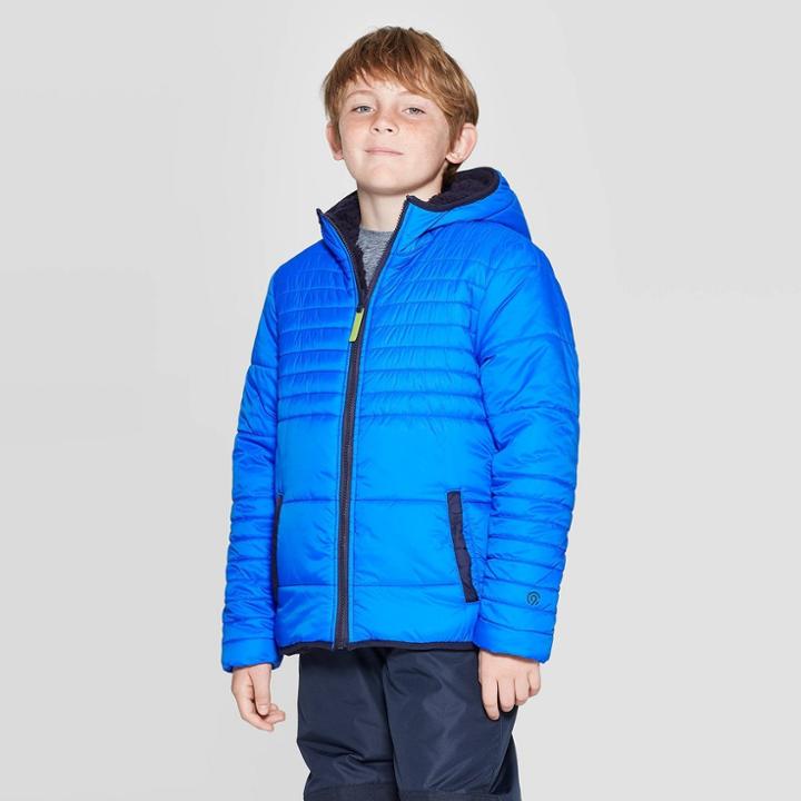 Boys' Reversible Puffer Jacket - C9 Champion Blue L, Boy's,