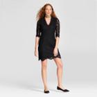 Women's V-neck All Over Lace Dress - K By Kersh Black