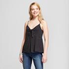 Women's Polka Dot Tie-front Tank Top - Mossimo Supply Co. Black