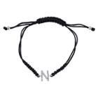 Target Silver Plated Crystal Wrap Bracelet With Initial N - Black, Girl's