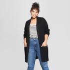 Women's Plus Size Textured Cardigan - Ava & Viv Black