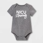 Baby Girls' 'nicu Strong' Short Sleeve Bodysuit - Cat & Jack Black