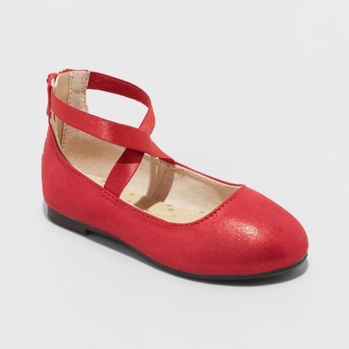 Toddler Girls' Trinity Slip-on Ballet Flats - Cat & Jack Red