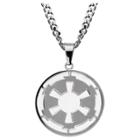 Star Wars Imperial Symbol And Death Star Stainless Steel Etched Pendant With Chain (22), Adult Unisex