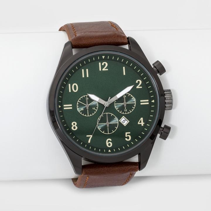 Target Men's Strap Watch With Contrast Dial - Goodfellow & Co Brown, Gunmetal