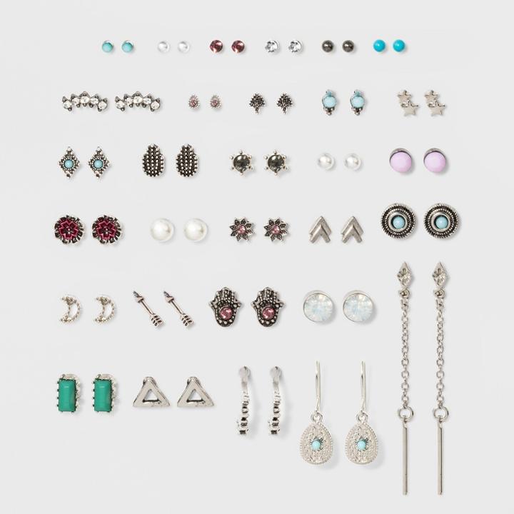 Simulated Pearl, Drops, Studs Multi Earrings 30ct - Wild Fable,