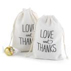 Hortense B. Hewitt 25ct Love And Thanks Cotton Favor Bags, White