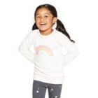 Toddler Girls' Long Sleeve Rainbow Sweatshirt - Cat & Jack Almond Cream