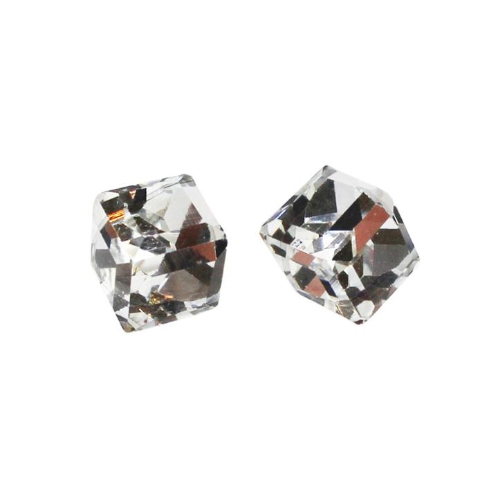 Target Women's Cube Stud Earrings - Clear