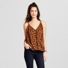 Women's Woven Printed V-neck Cami - Mossimo Supply Co. Rust