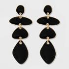 Target Epoxy Drop Earrings - A New Day Black/gold