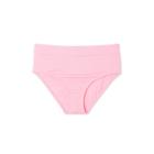 Women's Sustainably Made Plus Size Ribbed High Waist Bikini Bottom - Xhilaration Pink