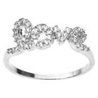 Journee Collection 3/8 Ct. T.w. Round Cut Cz Pave Set Love Ring In Sterling Silver -