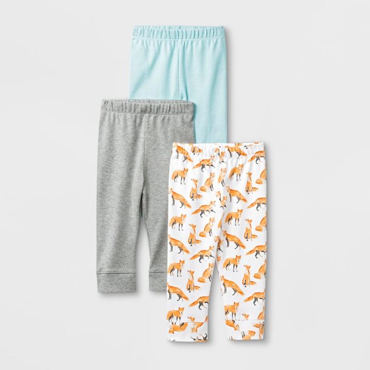 Baby 3pk Leggings - Cloud Island 12m, Kids Unisex, Orange