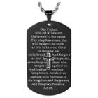 West Coast Jewelry Men's Mirror Polished Plated 'lord's Prayer' Dog Tag Necklace - Black