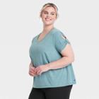 Women's Plus Size Short Sleeve Twist T-shirt - All In Motion Teal