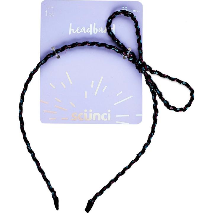 Scünci Scunci Lurex Skinny Bow Headband -,