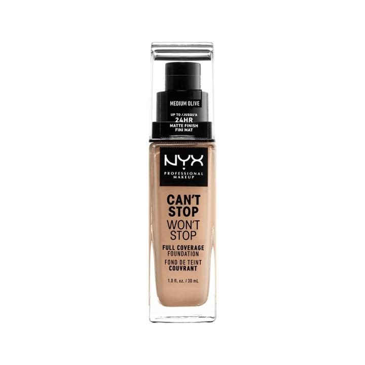 Nyx Professional Makeup Can't Stop Won't Stop Full Coverage Foundation Medium Olive - 1.3 Fl Oz,