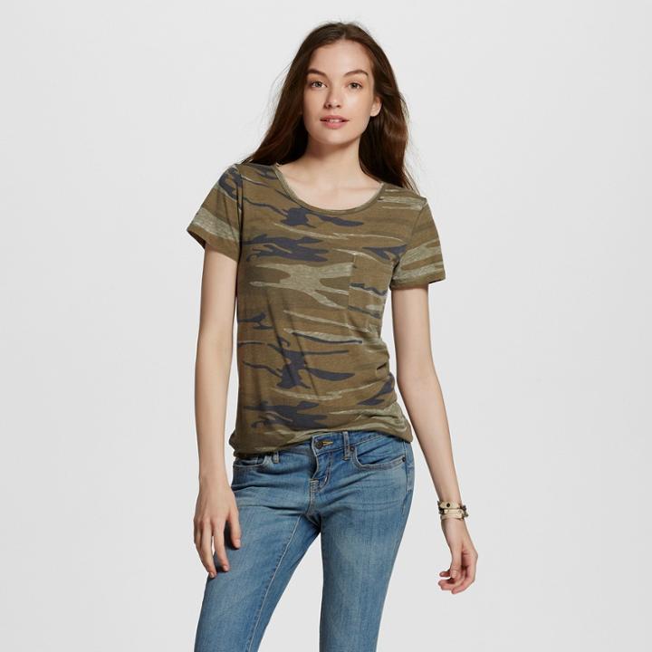 Target Women's Graphic T-shirt Green Xxl - Lol Vintage (juniors'), Camouflage Green