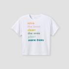 Girls' Boxy Cropped Graphic T-shirt - Art Class White