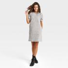 Women's Puff Short Sleeve Structured Denim Dress - Universal Thread Gray