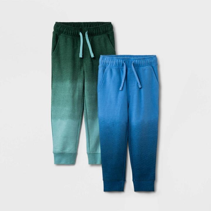 Toddler Boys' 2pk Dip Dye Pull-on Jogger Sweatpants - Cat & Jack Green