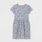 Girls' Printed Jersey Short Sleeve Knit Dress - Cat & Jack Heather Gray