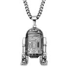 Men's Star Wars Stainless Steel 3d R2-d2 Pendant With Chain (22), Size: