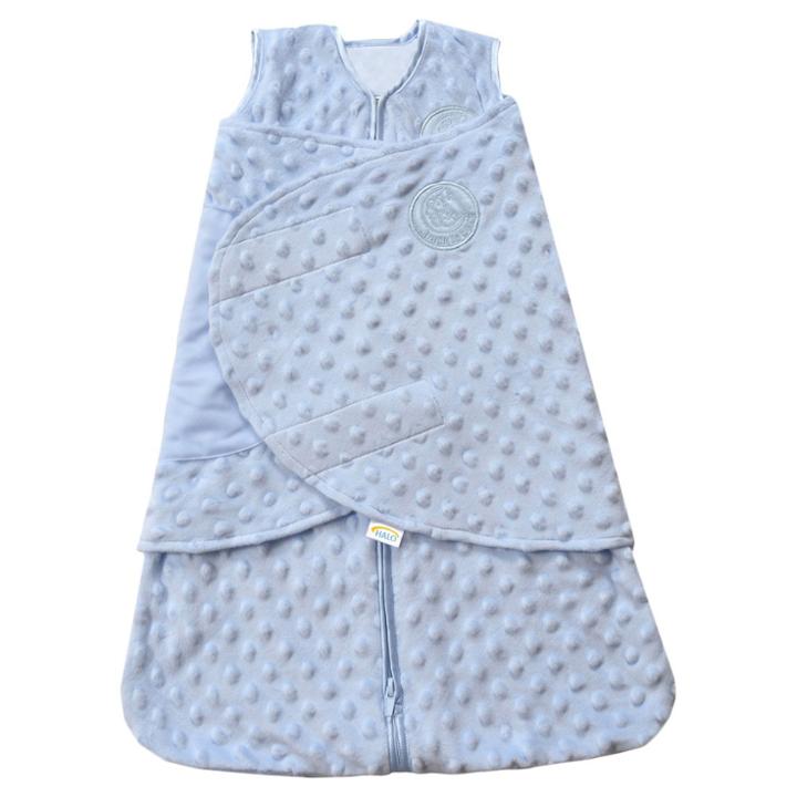 Halo Innovations Halo Sleepsack Swaddle Wrap Plushy Dot Velboa - Blue Newborn