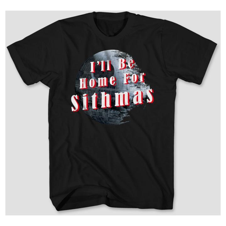 Men's Big & Tall Star Wars Short Sleeve I'll Be Home For Sithmas T-shirt - Black