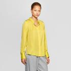 Women's Long Sleeve Collared Woven Blouse - Prologue Yellow