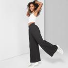 Women's High-waist Wide Leg Sweatpants - Wild Fable Black