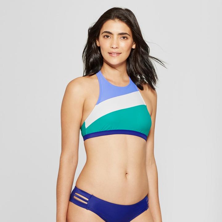 Women's High Neck Racerback Bikini Top - Joylab Blue