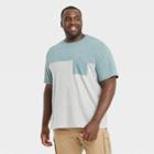 Men's Tall Standard Fit Short Sleeve Sarcelle Crew Neck Shirt - Goodfellow & Co Teal Blue