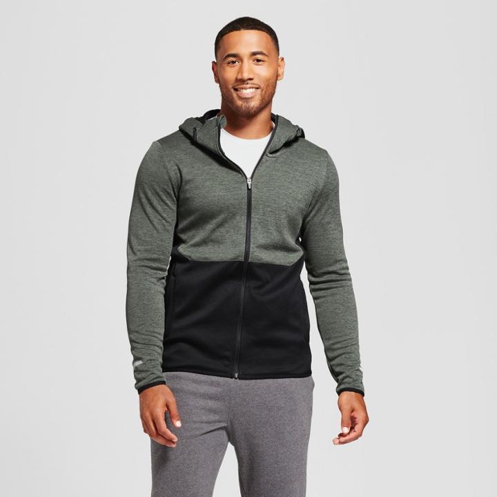 Men's Run Full Zip Hoodie - C9 Champion Forest Green Heather