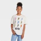 Girls' Oversized Ac/dc Graphic T-shirt - Art Class Cream