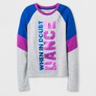Target Girls' Long Sleeve 'when In Doubt' Dance Activewear T-shirt - Heather Gray