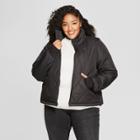 Women's Plus Size Adaptive Puffer Jacket - A New Day Black