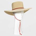 Women's Straw Boater Hat With Chin Strap - Universal Thread