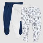 Honest Baby Boys' 3pk Organic Cotton Compass Footed Harem Pants - Navy Blue
