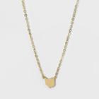 Distributed By Target Ohio Mini Solid Icon Necklace - Gold, Gold Ohio