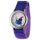 Girls' Disney Frozen Elsa And Anna Stainless Steel Time Teacher Watch - Purple