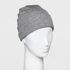 Women's Ribbed Cuff Beanie - A New Day Gray