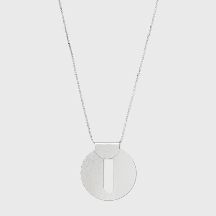 Silver Cutout Circle Pendant Necklace - Universal Thread