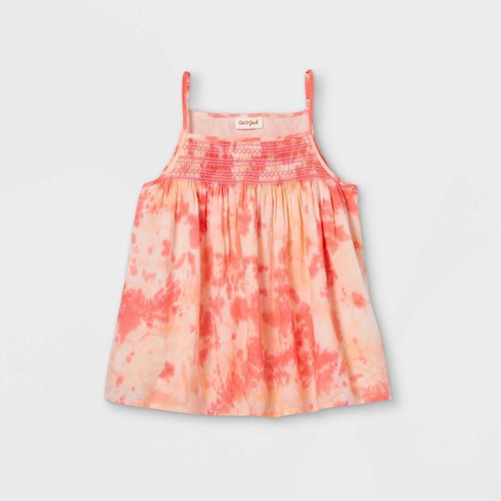 Girls' Tie-dye Woven Tank Top - Cat & Jack Pink